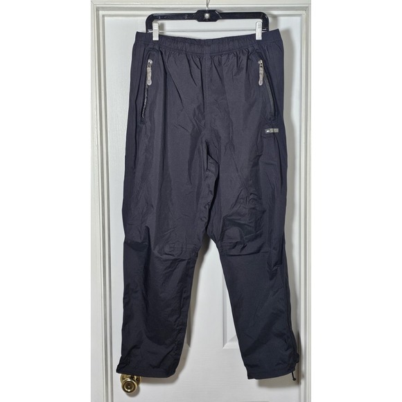 Rei Co-op Hiking Rain Track Pants Size XL Petite Black Drawstring Snap Hem - Picture 1 of 4
